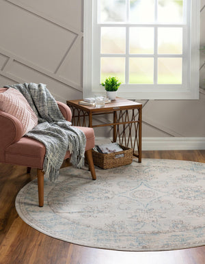 Beige 6' 1 x 6' 1 Paris Round Area Rug