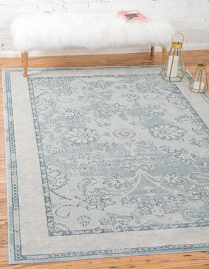 Light Blue 6' 1 x 9' Paris Rectangle Area Rug