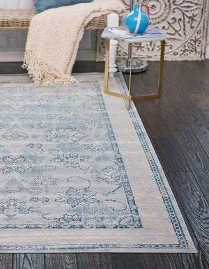Light Blue 3' 3 x 5' 3 Paris Rectangle Area Rug