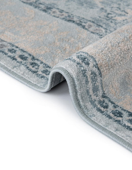 Light Blue 6' 1 x 9' Paris Rectangle Area Rug Distressed Vintage Style Easy-Clean Carpet for Living Rooms, Kitchen, Bedrooms, Office, Dorms for Sale at Rug Engine