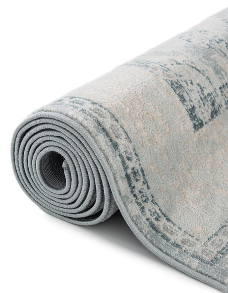 Light Blue 6' 1 x 9' Paris Rectangle Area Rug Distressed Vintage Style Easy-Clean Carpet for Living Rooms, Kitchen, Bedrooms, Office, Dorms for Sale at Rug Engine