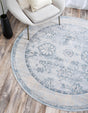 Light Blue 6' 1 x 6' 1 Paris Round Rug