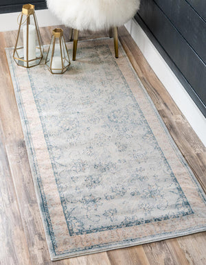 Light Blue 2' 7 x 10' Paris Runner Area Rug