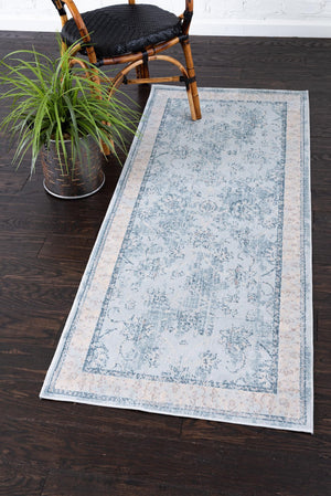 Light Blue 2' 7 x 10' Paris Runner Area Rug
