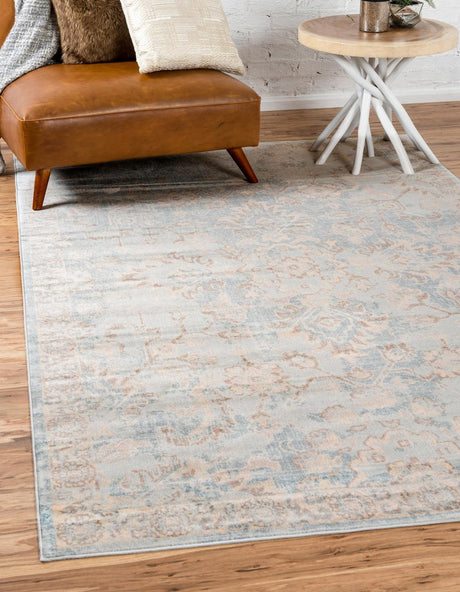 Light Blue 3' 3 x 5' 3 Paris Rectangle Area Rug