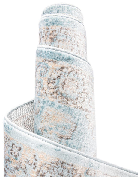 Light Blue 3' 3 x 5' 3 Paris Rectangle Area Rug Distressed Vintage Style Easy-Clean Carpet for Living Rooms, Kitchen, Bedrooms, Office, Dorms for Sale at Rug Engine