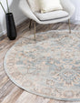Light Blue 6' 1 x 6' 1 Paris Round Area Rug