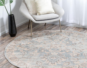 Light Blue 6' 1 x 6' 1 Paris Round Area Rug