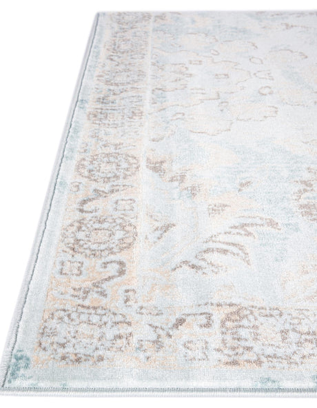 Light Blue 3' x 6' 1 Paris Runner Area Rug Distressed Vintage Style Easy-Clean Carpet for Living Rooms, Kitchen, Bedrooms, Office, Dorms for Sale at Rug Engine