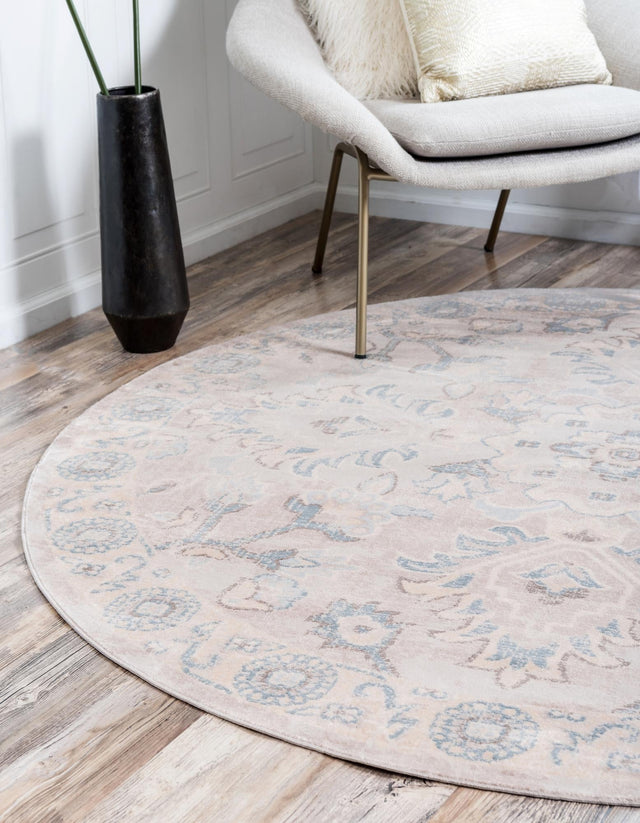 Gray 6' 1 x 6' 1 Paris Round Area Rug
