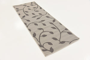 Gray 2' 2 x 6' 1 Outdoor Botanical Runner Area Rug Weather Resistant for Patio, Deck, Terrace, Balcony, Porch