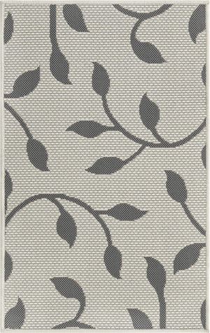 Gray 2' 2 x 3' Outdoor Botanical Rectangle Area Rug Weather Resistant for Patio, Deck, Terrace, Balcony, Porch