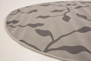 Gray 6' 1 x 6' 1 Outdoor Botanical Round Rug