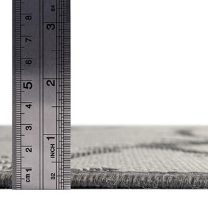 Gray 2' 2 x 6' Outdoor Botanical Runner Rug