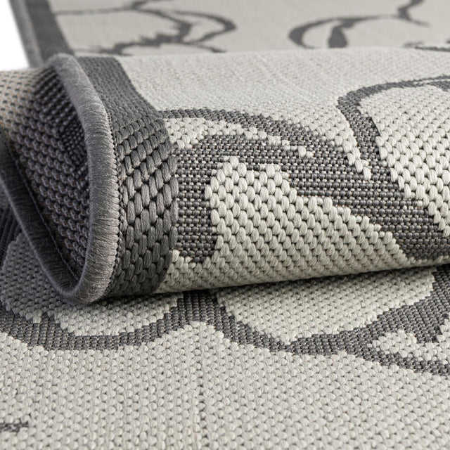 Gray 2' 2 x 6' Outdoor Botanical Runner Rug