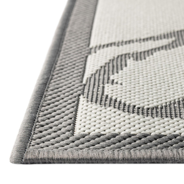 Gray 2' 2 x 6' Outdoor Botanical Runner Rug