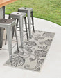Gray 2' 2 x 6' 1 Outdoor Botanical Runner Rug