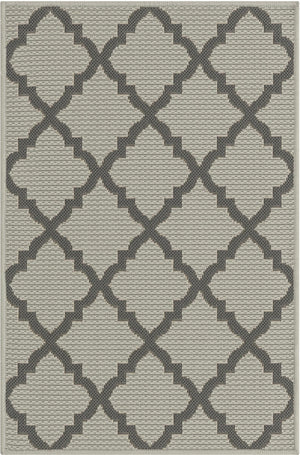 Gray 2' 2 x 3' Outdoor Trellis Rectangle Area Rug Weather Resistant for Patio, Deck, Terrace, Balcony, Porch