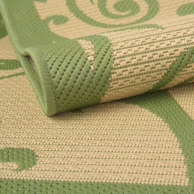 Green 2' 2 x 6' 1 Outdoor Botanical Runner Rug