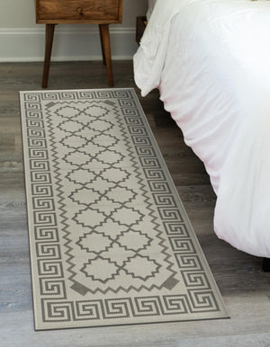 Gray 2' 2 x 6' 1 Outdoor Trellis Runner Rug