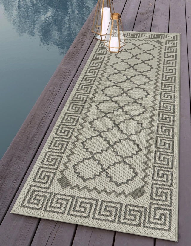 Gray 2' 2 x 6' 1 Outdoor Trellis Runner Rug