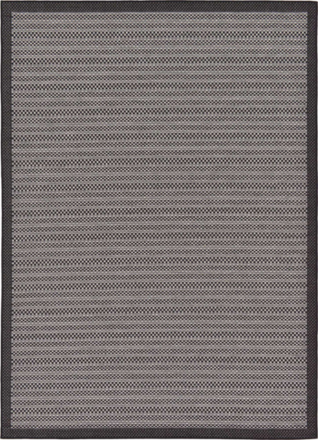 Gray 7' 1 x 10' Outdoor Border Rectangle Rug