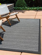 Gray 4' x 6' Outdoor Border Rectangle Area Rug Weather Resistant for Patio, Deck, Terrace, Balcony, Porch 100% Polypropylene Classic Bordered Carpet for Sale at Rug Engine