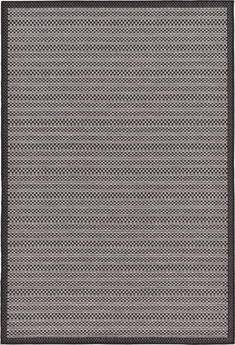 Gray 5' 3 x 8' Outdoor Border Rectangle Rug