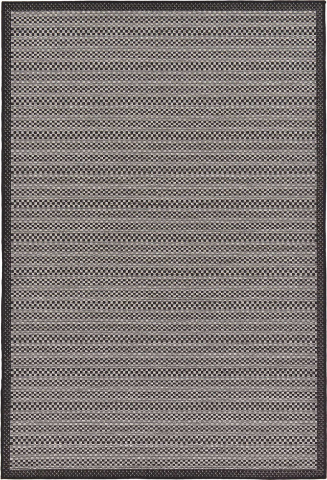 Gray 5' 3 x 8' Outdoor Border Rectangle Rug