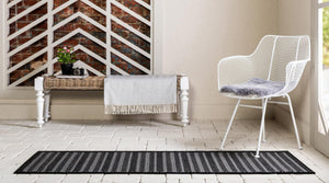 Gray 2' 2 x 6' Outdoor Border Runner Rug