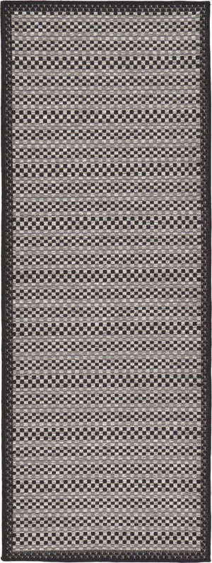 Gray 2' 2 x 6' Outdoor Border Runner Rug