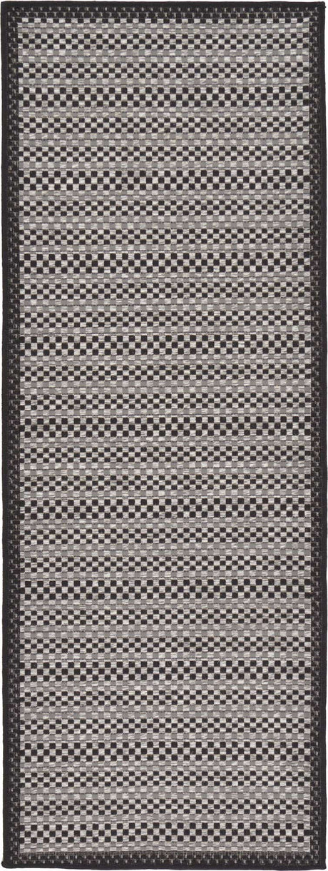 Gray 2' 2 x 6' Outdoor Border Runner Rug