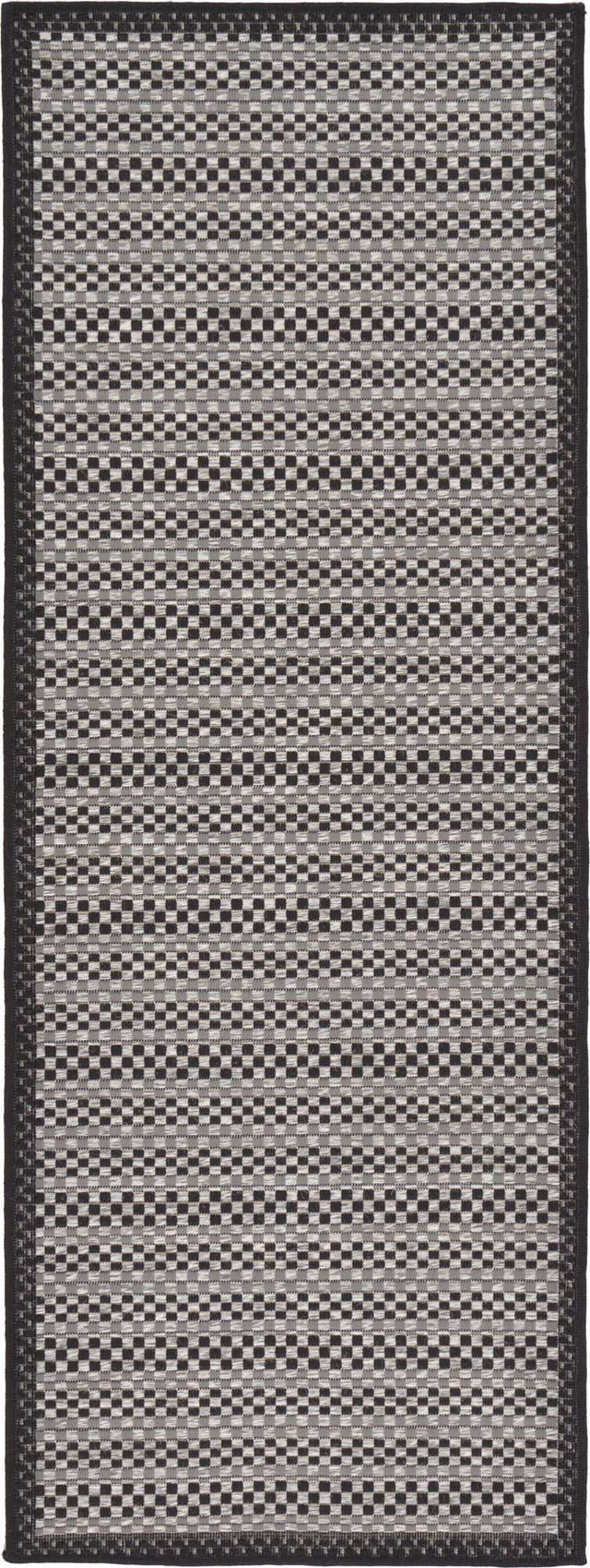 Gray 2' 2 x 6' Outdoor Border Runner Rug