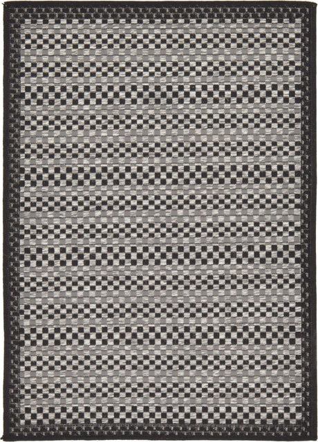 Gray 2' 2 x 3' 1 Outdoor Border Rectangle Rug