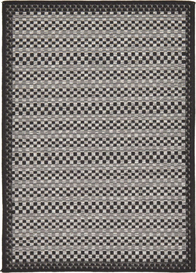 Gray 2' 2 x 3' 1 Outdoor Border Rectangle Rug