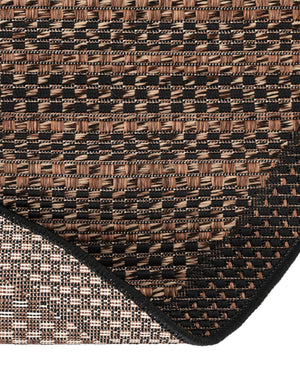 Brown 6' x 6' Outdoor Border Round Rug