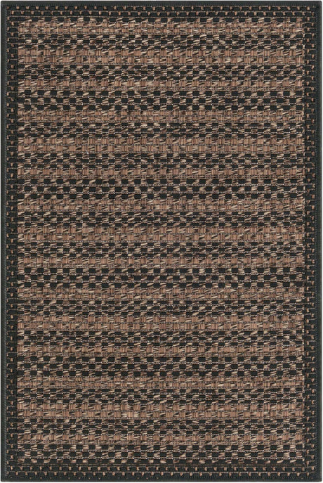 Brown 2' 2 x 3' 1 Outdoor Border Rectangle Rug