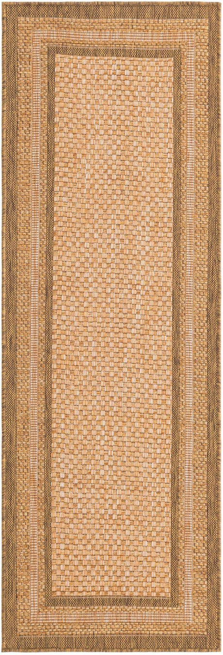 Tan 2' 2 x 6' 1 Outdoor Border Runner Rug