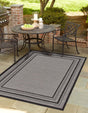 Gray 3' 3 x 5' Outdoor Border Rectangle Rug
