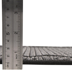 Gray 3' 3 x 5' Outdoor Border Rectangle Rug