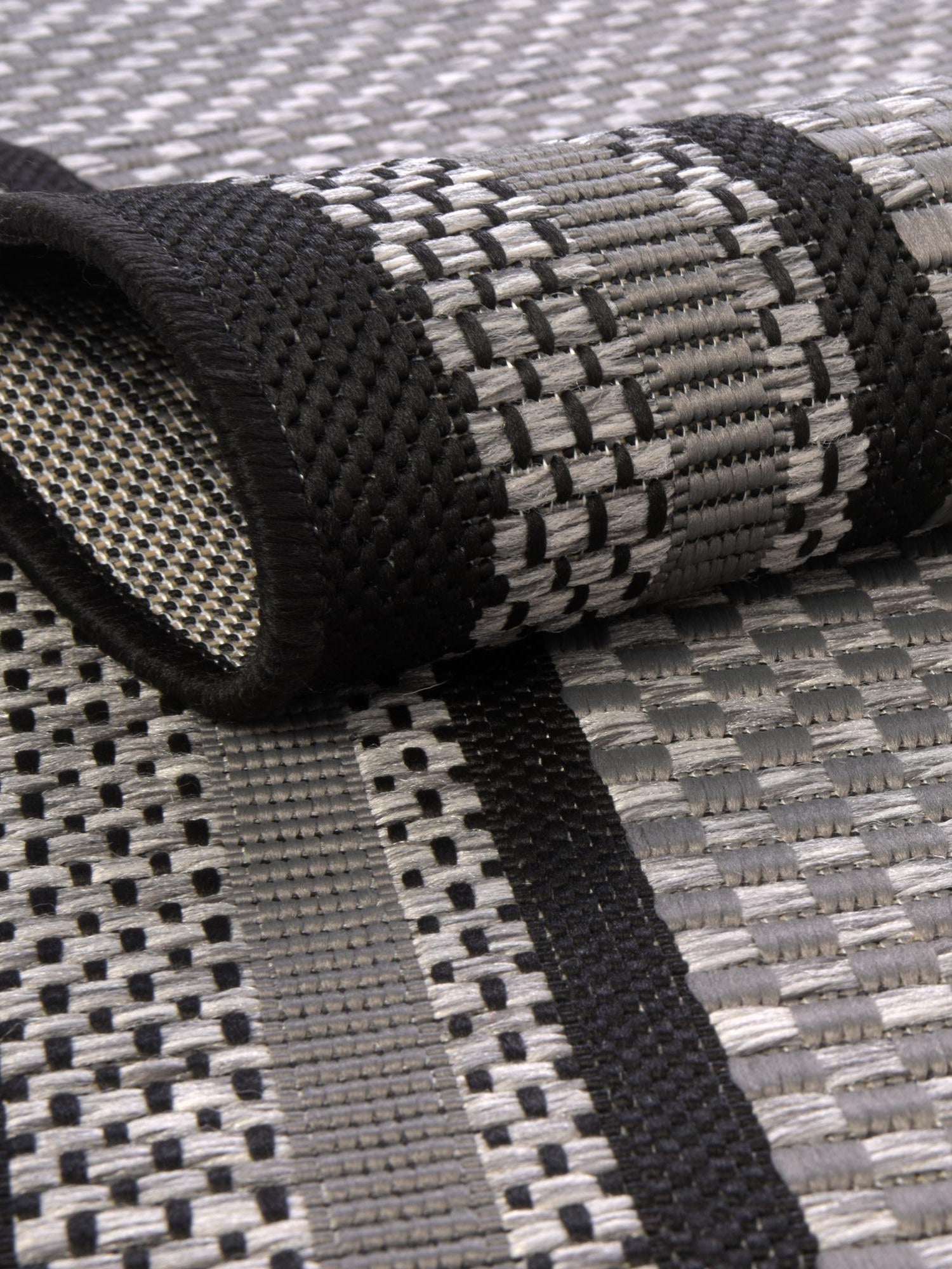 Gray 3' 3 x 5' Outdoor Border Rectangle Area Rug Weather Resistant for Patio, Deck, Terrace, Balcony, Porch