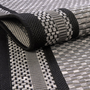 Gray 3' 3 x 5' Outdoor Border Rectangle Rug