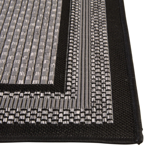 Gray 3' 3 x 5' Outdoor Border Rectangle Rug
