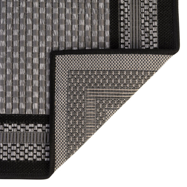 Gray 7' 10 x 10' Outdoor Border Rectangle Area Rug Weather Resistant for Patio, Deck, Terrace, Balcony, Porch 100% Polypropylene Classic Bordered Carpet for Sale at Rug Engine