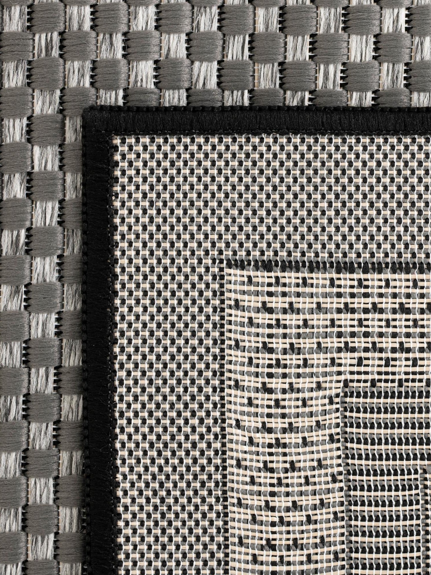 Gray 2' 2 x 6' 1 Outdoor Border Runner Area Rug Weather Resistant for Patio, Deck, Terrace, Balcony, Porch 100% Polypropylene Classic Bordered Carpet for Sale at Rug Engine