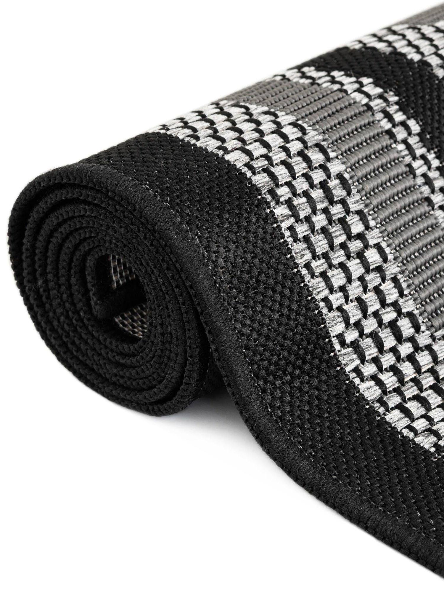 Gray 2' x 8' Outdoor Border Runner Area Rug Weather Resistant for Patio, Deck, Terrace, Balcony, Porch 100% Polypropylene Classic Bordered Carpet for Sale at Rug Engine