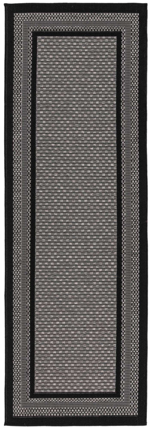 Gray 2' 2 x 6' 1 Outdoor Border Runner Rug
