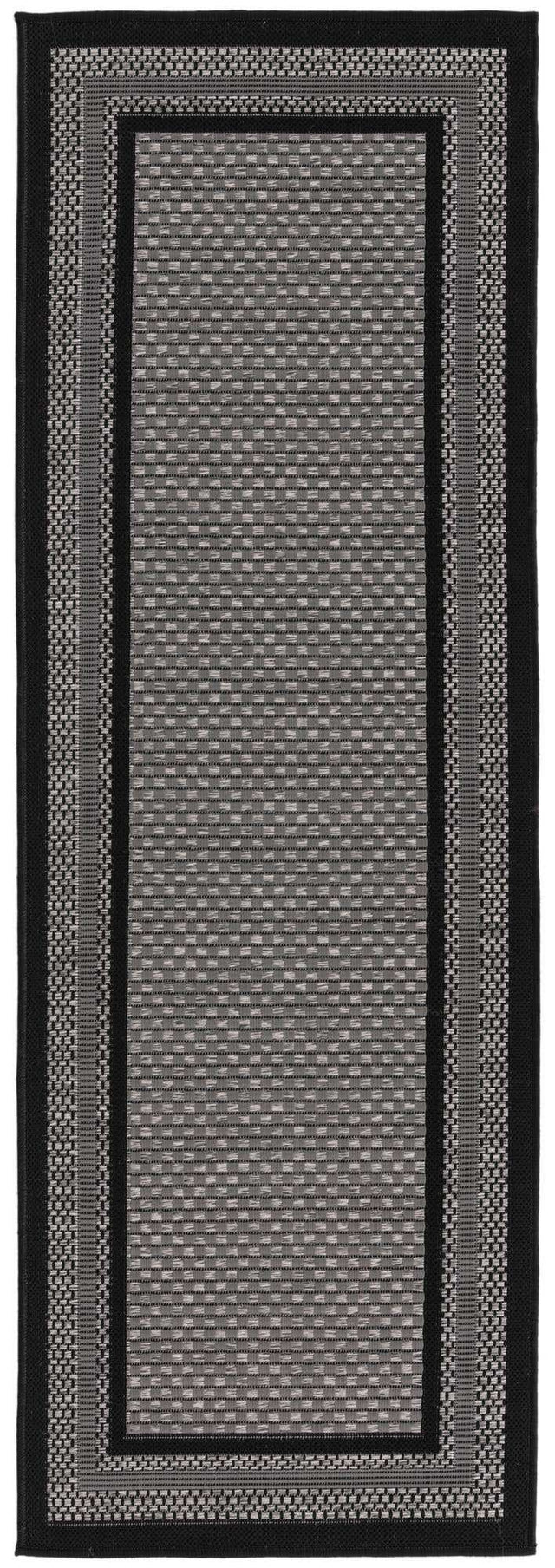 Gray 2' 2 x 6' 1 Outdoor Border Runner Rug