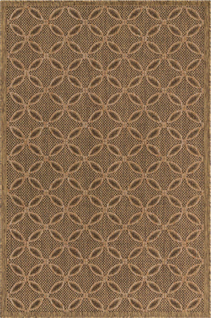 Light Brown 5' 3 x 8' Outdoor Trellis Rectangle Rug