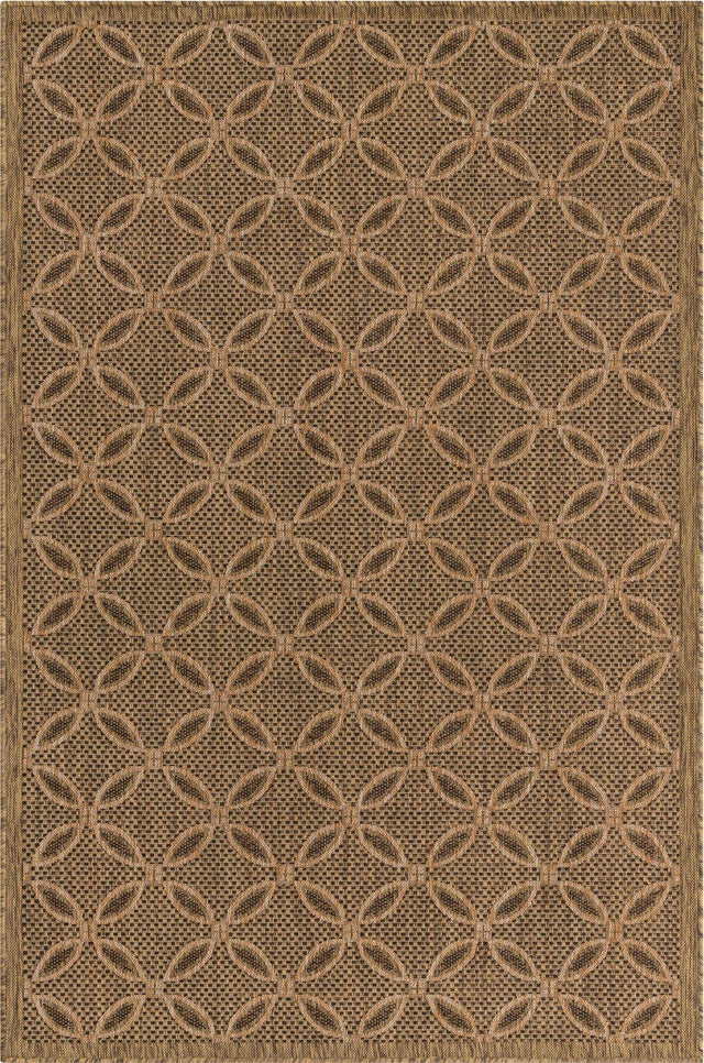 Light Brown 5' 3 x 8' Outdoor Trellis Rectangle Rug